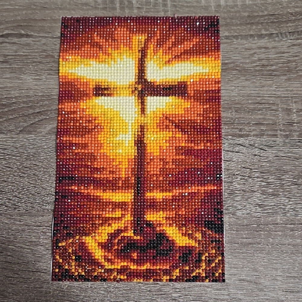 Sunset Cross Diamond Painting 22cm X 14cm